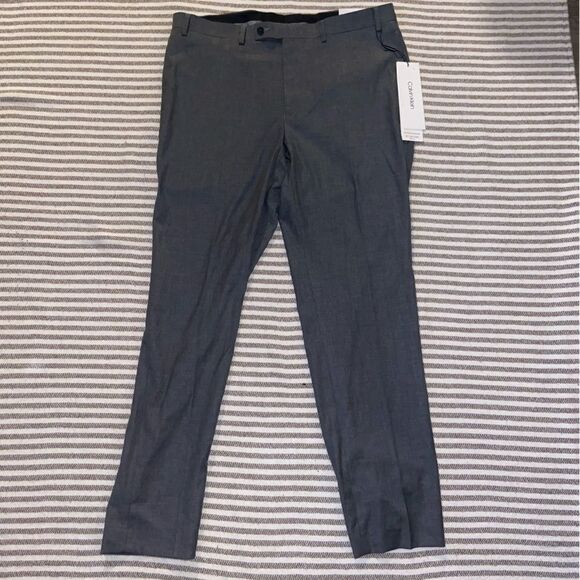 Calvin Klein Suit Pants Jerome Grey Slim Fit Stretch‎ 38x32 Men’s New NWT - Picture 1 of 4